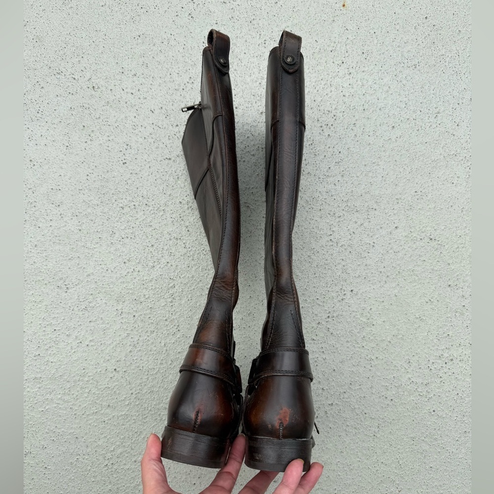 Frye Women's Knee High Dark Brown Riding Boots - Picture 2 of 13